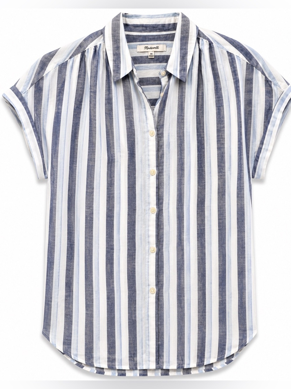 Madewell Central blue striped button down, XS